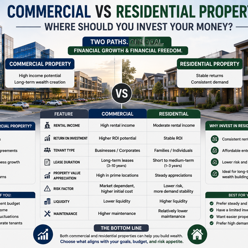 Commercial vs Residential Property: Where Should You should invest Your Money?